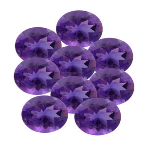 Améthyste africaine violette naturelle de qualité supérieure coupe ovale pierre précieuse à facettes en vrac 8x10mm coupe ovale grossiste de pierres précieuses naturelles - Product Image 1