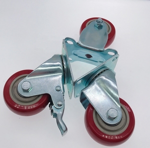 Double Ball Bearing Fixed Rigid Medium Duty Caster Wheel PVC Plastic 3" 4" 5" In Stock Plate Casters for Hand Trolleys 32mm