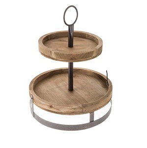 India Manufacturer Rustic Round <b>Wooden</b> Wedding Cake Dessert Serving Tray Stands for Hot Sale Product - Product Image 1