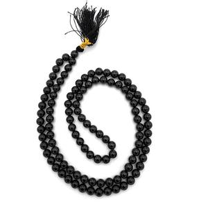 Collier Mala Tourmaline Noire Style Feng Shui Perles de Pierres Précieuses Type Agate Élégant Collier de Perles de Tourmaline Noire - Product Image 6