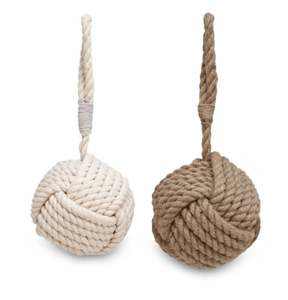 Jute Rope Heavy Doorstop in Brown or Ivory Handmade Happiness - Product Image 1
