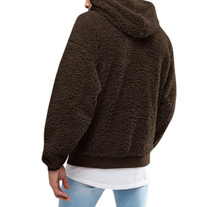 Sudaderas con capucha de lana polar de estilo de piel de moda de calidad superior 100% algodón teñido liso para ropa de invierno para hombres - Product Image 4