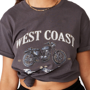 Camiseta de mujer OEM 2021, nuevo estilo, 100% algodón puro, con estampado gráfico blanco de manga corta, precio inestimable. - Product Image 2