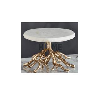 La Mayoría de lujo elegante decoración de lujo de alta calidad nueva llegada artesanía llevar soporte de pastel de Metal con mango de hojas florales redondas - Product Image 3