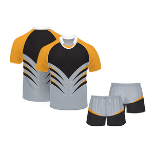 Conjunto de Uniforme de Rugby Personalizado con Impresión por Transferencia de Calor, Rojo, Azul y Blanco, Transpirable y Cómodo, Jersey y Pantalones Cortos, Opciones de Talla, Diseño de Logotipo - Product Image 1