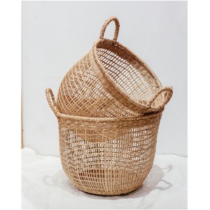 Nouveau design 2022 Panier en jonc de mer Décoration d'intérieur antique Panier à linge pour salle de bain - Product Image 2