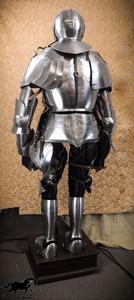 Armadura de combate de caballero Medieval, traje completo de armadura en color plateado - Product Image 4