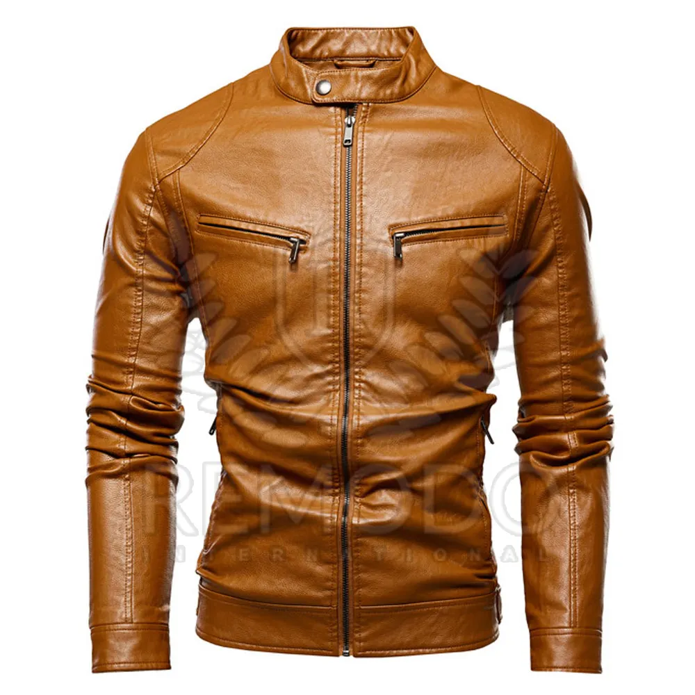 2021 arrival unisex design color block Men Genuine Leather Jacket Custom High Quality Men Leather Jacket Wholesale