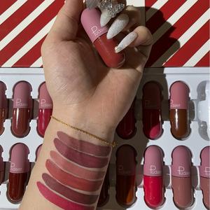 عينة مجانية لمجموعة أحمر شفاه سائل ميني كبسولة مطفي، 18 لونًا مقاومًا للماء بألوان النود، مجموعة شفاه بعلامة تجارية خاصة - Product Image 1