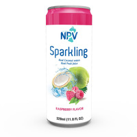Achat en gros par fournisseur : Boisson gazeuse en canette 330ml, Eau de coco pétillante aux saveurs fruitées et citronnées, Pack de 24