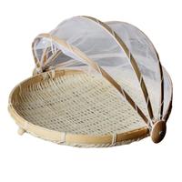 PRIX DE FABRICATION ROND EN BAMBOU NATUREL COUVERTURE EN FILET PLIABLE ALIMENT PRÉVENT LES MOUCHES-GREEN HOUSE