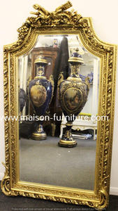 Espejo de pared con marco de hoja de oro antiguo, espejo de pared francés de lujo, más brillante, precio económico - Product Image 4