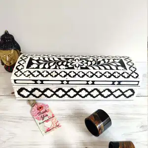 Designer Floral Bone inlay jewellery Storage Box