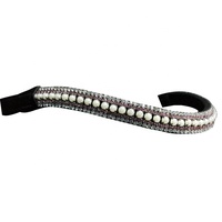 Bandeau cheval en cuir avec strass