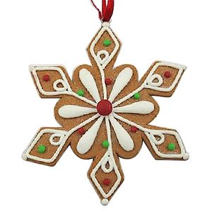 Décoration de flocons de neige, ornement pour noël/nouvel an, pain empreinte digitale marron - Product Image 3