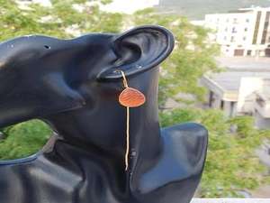 Pendientes de aro con piedra chapada en oro para niñas y mujeres, pendientes de aro con piedra de peso ligero, diseño de moda novedoso - Product Image 3