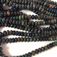 Perles de pierre d'opale noire éthiopienne naturelle facettées en rondelles de 8 mm et 10 mm, en fils, tendance, certifiées IGI, pour bijoux perlés