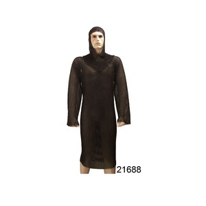 Armadura de acero inoxidable negro antiguo Chainmail Shirt Plated Technique Logotipo personalizado Halloween Modelo adecuado Metal Aluminio - Product Image 1