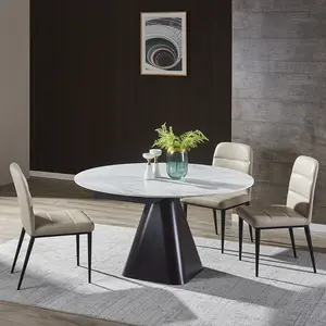 2021 Top Minimalist Fashion Up to Date Luxury B1839 Round Shaped Sintered Stone top Dining Table