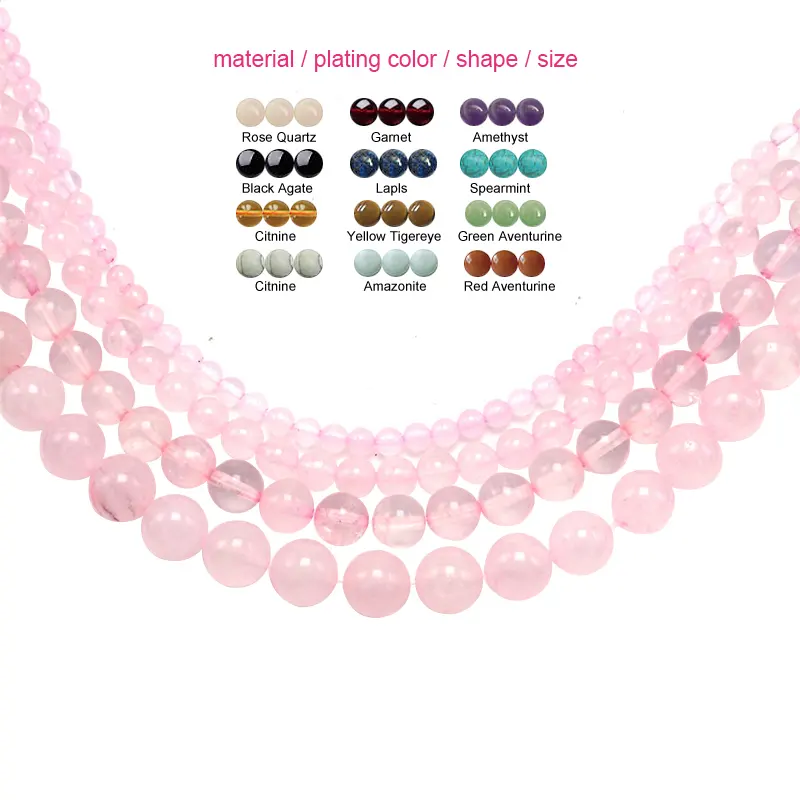 2020 vendita calda 4mm 6mm 8mm 10mm quarzo rosa pietra preziosa allentata rotonda perline di pietra naturale per la creazione di gioielli fai da te