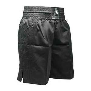 Shorts de boxe classiques unisexes 100% polyester durables et à séchage rapide pour les arts martiaux avec logo personnalisé sur le devant et étiquette de marque personnalisée - Product Image 1