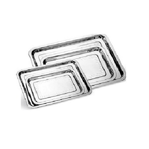 Bandeja de acero inoxidable para servir de Material metálico, utensilios de cocina rectangulares modernos de la India - Product Image 1