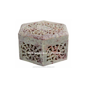 กล่องเครื่องประดับแกะสลักตกแต่ง Soapstone - Product Image 1