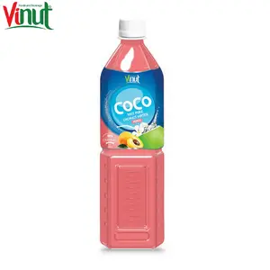 1L VINUT प्लास्टिक की बोतल के साथ नारियल पानी आड़ू अनुकूलित OEM निजी लेबल आपूर्तिकर्ताओं निर्माताओं प्रीमियम चीनी-नि: शुल्क