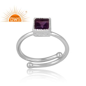 Bague en argent fin pour femmes, bijou, vente en gros, pierre précieuse améthyste, possibilité de vente en gros - Product Image 2