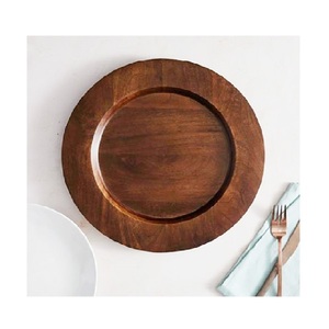 Assiette plate ronde en bois naturel de qualité export, couleur unie, vaisselle de service, idéale pour les accessoires de table, au meilleur prix - Product Image 3