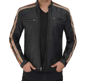 Chaqueta clásica de motorista para hombre, chaqueta de piel sintética para motocicleta, con diseños de moda