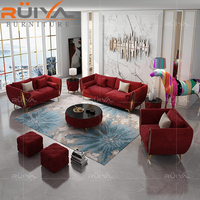Canapé en velours bleu royal, ensemble de luxe moderne, meubles de salon, livraison gratuite