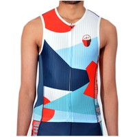 Maillot sans manches pour homme pour le cyclisme et le triathlon, anti-UV, écologique, séchage rapide, respirant, avec coussinets en gel, ensemble de culottes et de collants de cyclisme