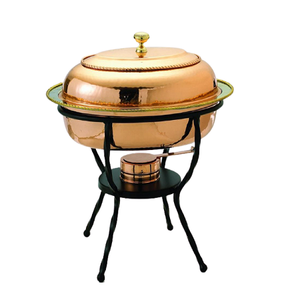 Premium Quality <b>Copper</b> Serving Chafing Dish With Brass Stand For Hotel <b>Accessories</b> Top Selling Chafing Dish - Product Image 4