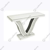 Couloir de luxe Moderne Miroir Écrasé Diamant Console Table
