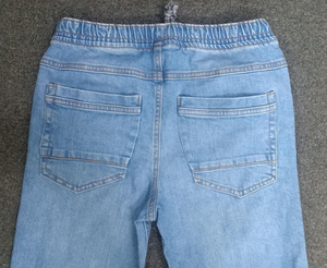 Pantalones Joggers de Mezclilla Casuales para Adolescentes, 100% Algodón, con Cordones, Corte Recto, Lotes de Existencias de Bangladesh, Exportaciones de Alta Calidad - Product Image 3