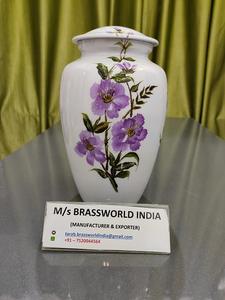 Fournitures funéraires d'urne funéraire de fleur d'aluminium de perle peinte à la main - Product Image 3