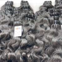 Cabello humano indio virgen crudo, paquete de tejido de cabello humano alineado con cutícula, vendedor de cabello humano virgen brasileño crudo al por mayor