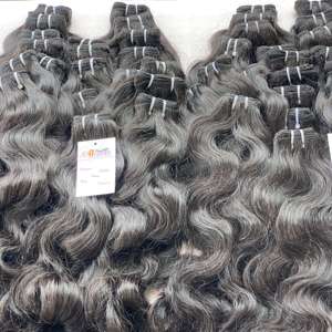 Cabello humano indio virgen crudo, paquete de tejido de cabello humano alineado con cutícula, vendedor de cabello humano virgen brasileño crudo al por mayor - Product Image 1