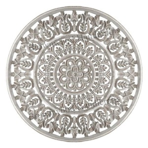 Vente chaude brûlé en détresse couleur blanche qualité supérieure panneau mural en bois sculpté en MDF fait à la main pour la décoration de la maison et du bureau - Product Image 1