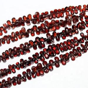 ลูกปัดอัญมณีทรงลูกแพร์สีแดงเจียระไนแบบธรรมชาติลูกปัดอัญมณีหลวมสำหรับทำสร้อยคอ/กำไลข้อมือที่มีสไตล์ - Product Image 1