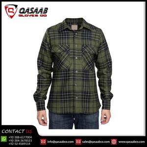 Caza calentada 100% algodón-poliéster franela-Plaid pecho-bolsillos tiro camisa hombres pesca camiseta - Product Image 2
