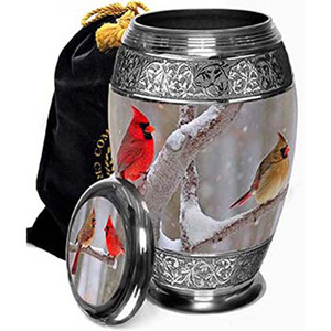 Urna clásica de cenizas humanas de metal con acabado mate brillante Diseño de Cruz de cementerio Forma redonda La mejor calidad para servicio funerario - Product Image 6