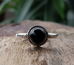 Mini bagues en argent Sterling 925 fait à la main, forme ronde, 7mm, 1 pièce - Product Image 1