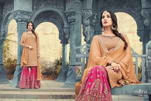 Maisha ชุดตาข่ายประดับหินสำหรับผู้หญิง,ชุดสูท Anarkali ยาวลากพื้นปักลายด้วยการถักลายเทรนด์ใหม่ - Product Image 4