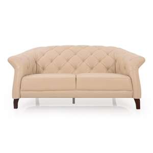 Olivia-Canapé deux places tufté en cuir véritable - Product Image 2