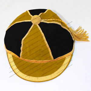 De Baggy de Cricket-Gorras honores-Tapas de rojo y verde con trenza de oro y borla tradicional de lana-Gorras - Product Image 4