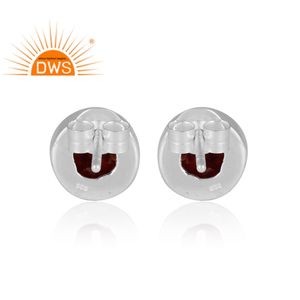 Boucles d'oreilles en argent sterling 925 avec pierre précieuse en corail naturel pour femme, cadeau pour elle, pour toute occasion - Product Image 4