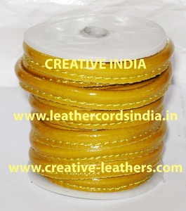 Hot Sale DIY Craft <b>Bracelets</b> Waxed Nappa <b>Leather</b> Cords 4mm Eco-Friendly Stitched Jewelry Findings Size Options - Product Image 2