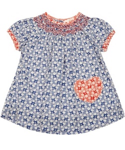 Fait à la main 2023 bébé enfant en bas âge robe fumé imprimé coton avec belle broderie sur le cou manches courtes été bébé vêtements - Product Image 1